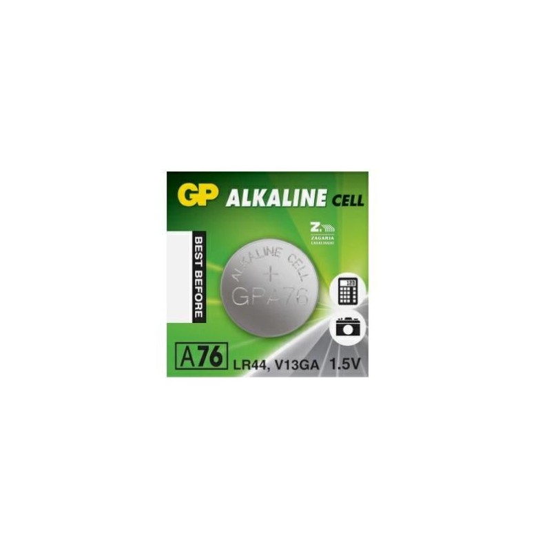 1 Batteria Alcalina a Bottone 1,5V LR44 V13GA GP A76 1 Batteria Alcalina a Bottone 1,5V LR44 V13GA GP A76