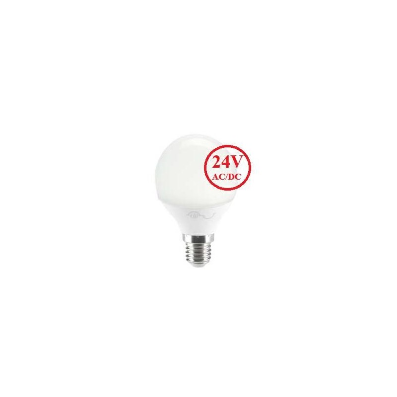 Lampadina LED Sfera G45 attacco E14 5W 6000K 24V AC/DC FAI 5178/24/FR Lampadina LED Sfera G45 attacco E14 5W 6000K 24V AC/DC FAI 5178/24/FR