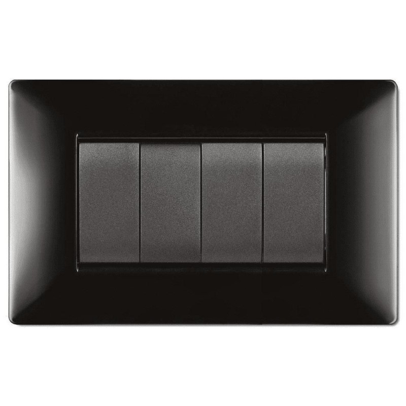 Placca My Life Q 4 Moduli Nera ELETTROCANALI ECL2884N