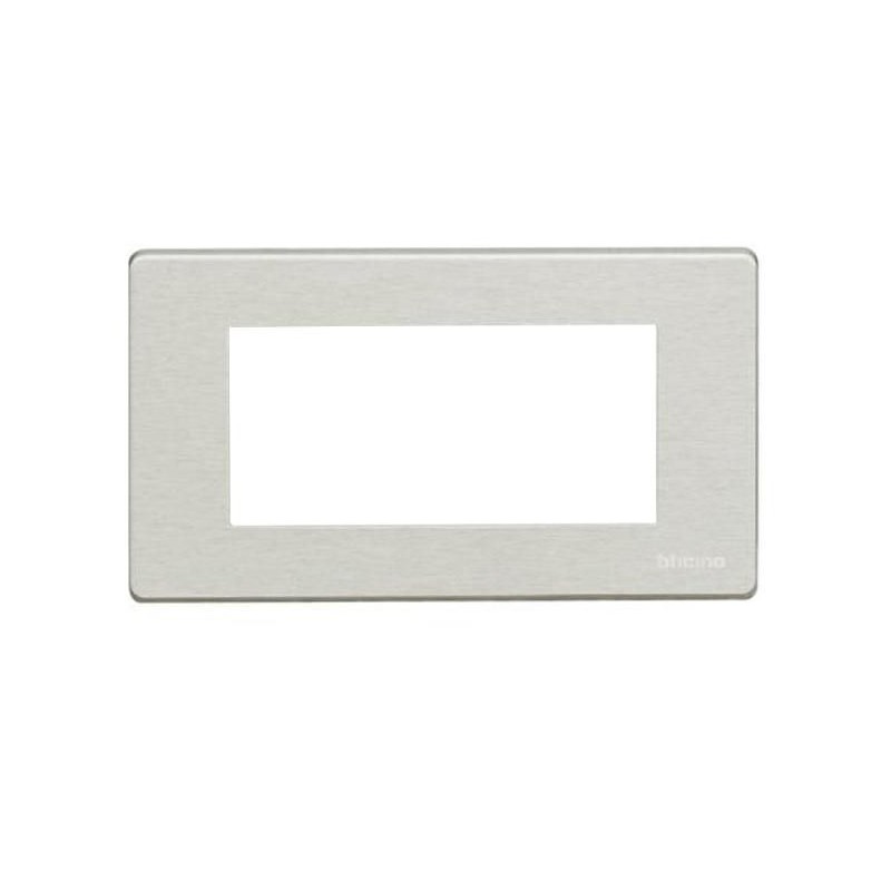 Placca Magic TT Alluminio 4 Posti BTICINO 504/4A/AL