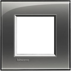 LivingLight placca 2 moduli quadra Fumo Di Londra BTICINO LNA4802KF