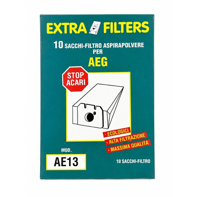 10 Sacchi-Filtro per Aspirapolvere AEG EXTRA FILTERS AE13 10 Sacchi-Filtro per Aspirapolvere AEG EXTRA FILTERS AE13
