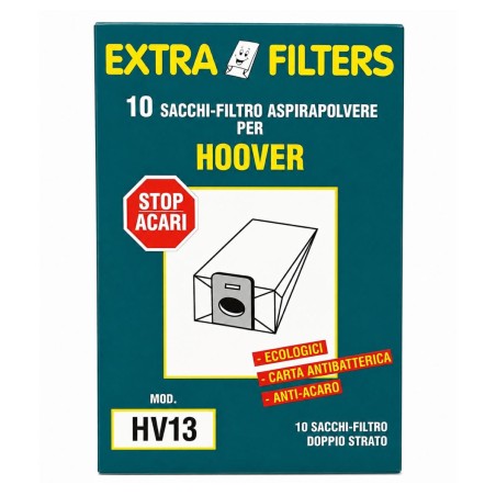 10 SACCHI-FILTRO PER ASPIRAPOLVERE HOOVER EXTRA FILTERS HV13