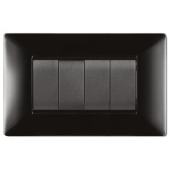 Placca My Life Q 4 Moduli Nera ELETTROCANALI ECL2884N