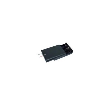 BOX PORTAPILE PER 3 STILO AA CON FILI E INTERRUTTORE KONELCO GBC 25053000