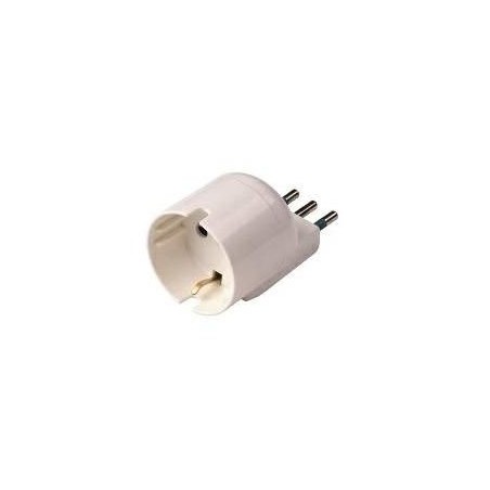 Adattatore Schuko Salvaspazio Spina S11 10A 2P+T Bianco ECOVA 30053