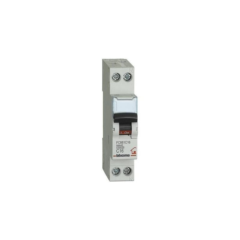 Magnetotermico 16A 1P+N 4.5KA 1 Modulo BTICINO FC881C16