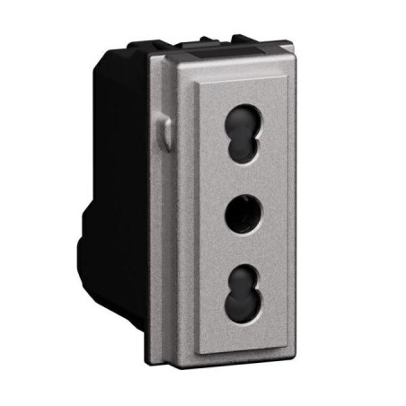 Presa Bipasso Living Now 2P+T 10/16A colore Steel BTICINO KS4180