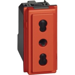 Presa Bipasso Living Now 2P+T 10/16A Colore Rossa BTICINO KR4180