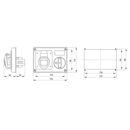 Presa interbloccata 3P+T 16A IP44 380V senza cassetta GEWISS GW66108