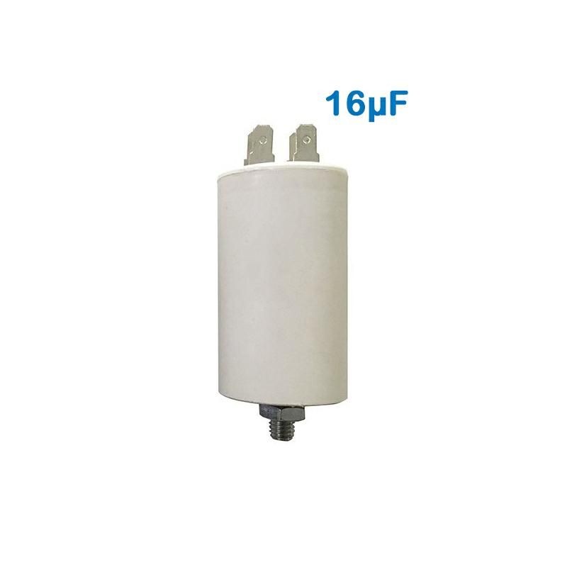 CONDENSATORE DI SPUNTO 450V 16UF TERMINALE FASTON CONDENSATORE DI SPUNTO 450V 16UF TERMINALE FASTON