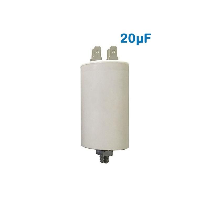 CONDENSATORE DI SPUNTO 450V 20UF TERMINALE FASTON CONDENSATORE DI SPUNTO 450V 20UF TERMINALE FASTON