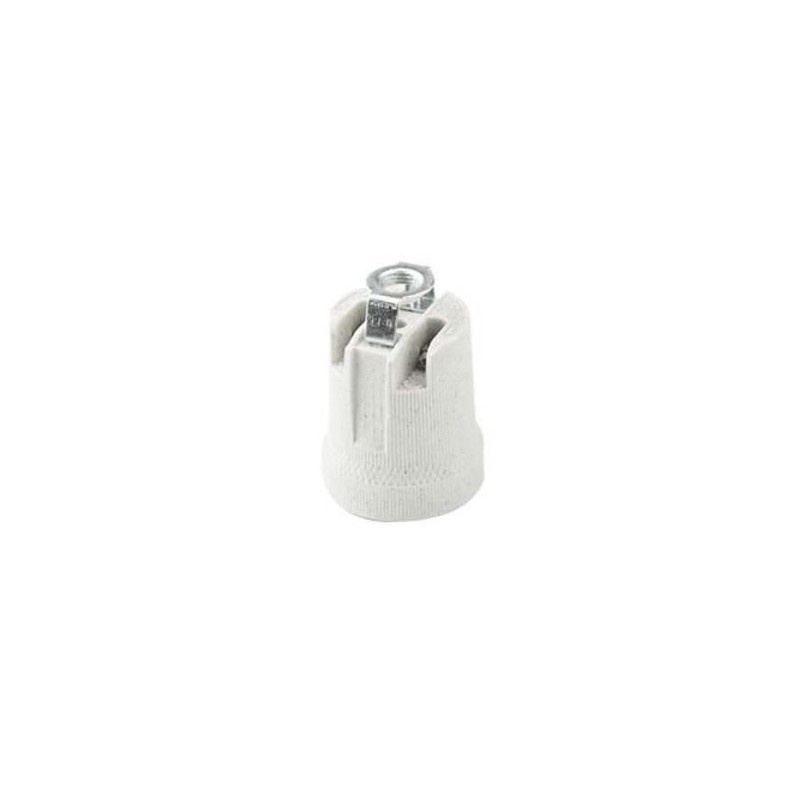 Portalampda in Porcellana Bianca E27 con Foro Filettato M10X1 FAI 0072/73 Portalampda in Porcellana Bianca E27 con Foro Filettato M10X1 FAI 0072/73