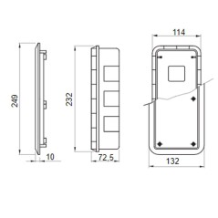 Cassetta incasso verticale per prese interbloccate GEWISS GW66683N Cassetta incasso verticale per prese interbloccate GEWISS GW66683N
