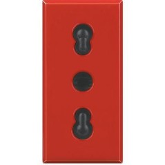 Axolute Presa Bipasso 10/16A Rossa BTICINO H4180R