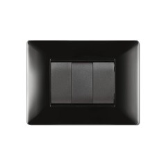 Placca My Life Q 3 Moduli Nera ELETTROCANALI ECL2883N