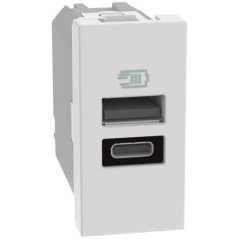 Caricatore USB con una porta tipo A e una tipo C bianco 15W MatixGO BTICINO JW4191AC