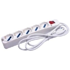 Multipresa 5 Uscite Universali con interruttore Bianca ECOVA 30080N