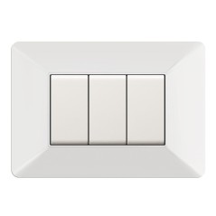 Placca Easy 3 moduli Bianca ELETTROCANALI ECSE9803WH