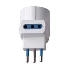 Adattatore Triplo Spina 10A 2 Prese 10A + 1 Schuko Bianco ECOVA 33041