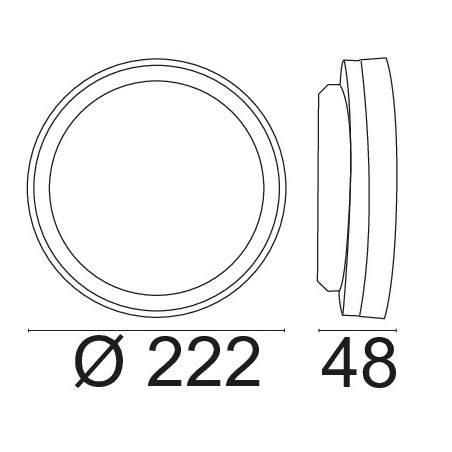 Plafoniera a LED Rotonda 18W Tricolor IP65 LIFE 39.9PF0322CFN