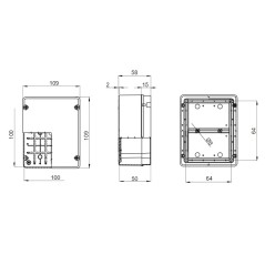 Cassetta esterna a parete liscia IP55 100x100x50 GEWISS GW44234