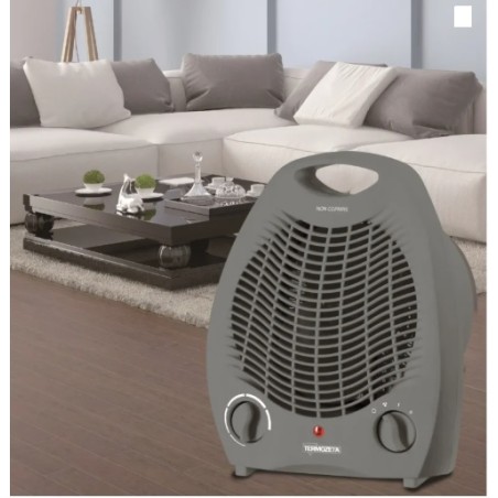 CALDOBAGNO 1000-2000W FAN HEATER GRIGIO TERMOZETA TZR15GB