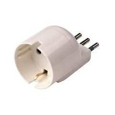 Adattatore Schuko Salvaspazio Spina S11 10A 2P+T Bianco ECOVA 30053