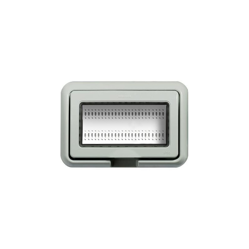 Placca Idrobox IP55 4 posti per LivingLight o Luna grigio BTICINO 24604 Placca Idrobox IP55 4 posti per LivingLight o Luna grigio BTICINO 24604