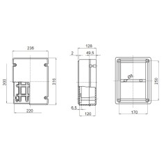 Cassetta esterna a parete liscia IP55 300x220x120 GEWISS GW44209