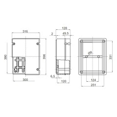 Cassetta esterna a parete liscia IP55 380x300x120 GEWISS GW44210