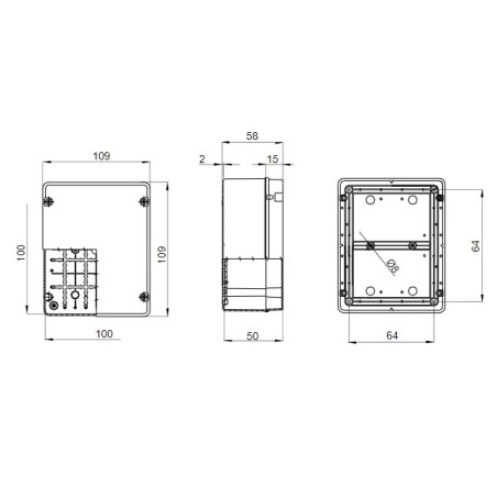 Cassetta esterna a parete liscia IP55 100x100x50 GEWISS GW44234