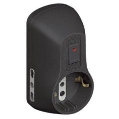 Adattatore Con Protezione Sovraccarico Spina 16A 2 Prese 10/16A + 1 Presa Tedesca P30 Antracite BTICINO S3611GB Adattatore Con Protezione Sovraccarico Spina 16A 2 Prese 10/16A + 1 Presa Tedesca P30 Antracite BTICINO S3611GB