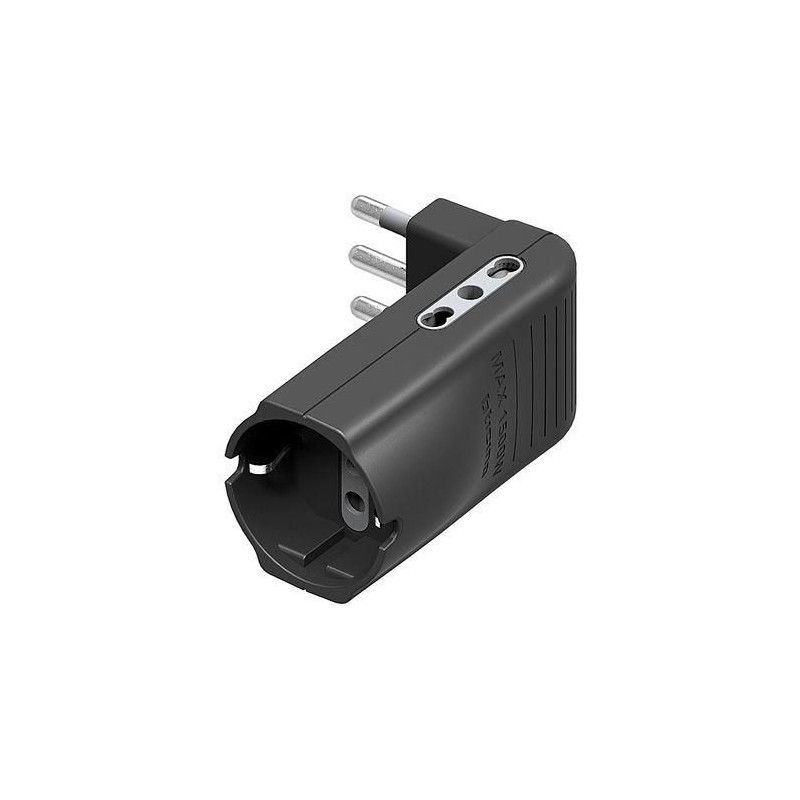 Adattatore Corner 16A 2 prese bipasso 1 presa tedesca antracite BTICINO S3616GE Adattatore Corner 16A 2 prese bipasso 1 presa tedesca antracite BTICINO S3616GE