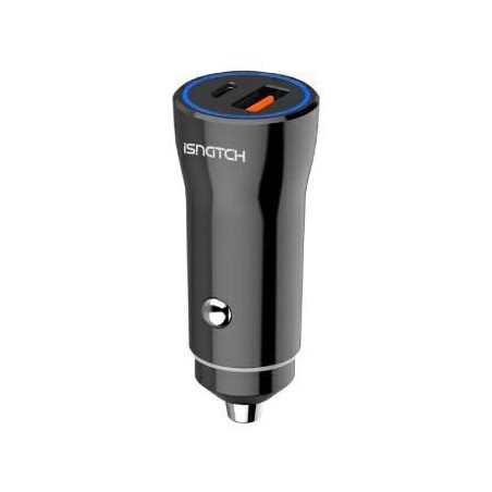 Alimentatore da auto 1 TYPE-C Pd + 1 USB QC 3A 36W Nero KONELCO GBC 59180631