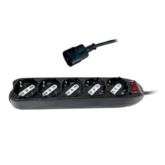 Multipresa 5 posti 10-16A Schuko con spina IEC nera KONELCO GBC 22055511/IEC