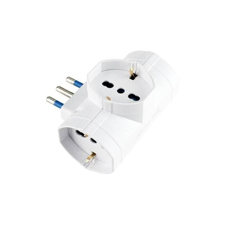 ADATTATORE TRIPLO SPINA 16A E 3 PRESE UNIVERSALI ECOVA 30198 ADATTATORE TRIPLO SPINA 16A E 3 PRESE UNIVERSALI ECOVA 30198