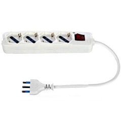 Multipresa 4 Uscite Universali con interruttore Bianca ECOVA 30079N