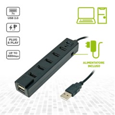 HUB ATTIVO 7 PORTE USB-A 2.0 KONELCO GBC 59825210