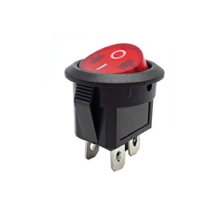 Interruttore bipolare a bilancere luminoso rosso 230V On-Off KONELCO GBC 24234072