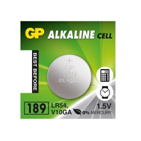 1 Batteria Alcalina a Bottone 1,5V LR54 V10GA GP 189