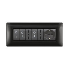 Placca My Life Q 7 Moduli Nera ELETTROCANALI ECL2887N